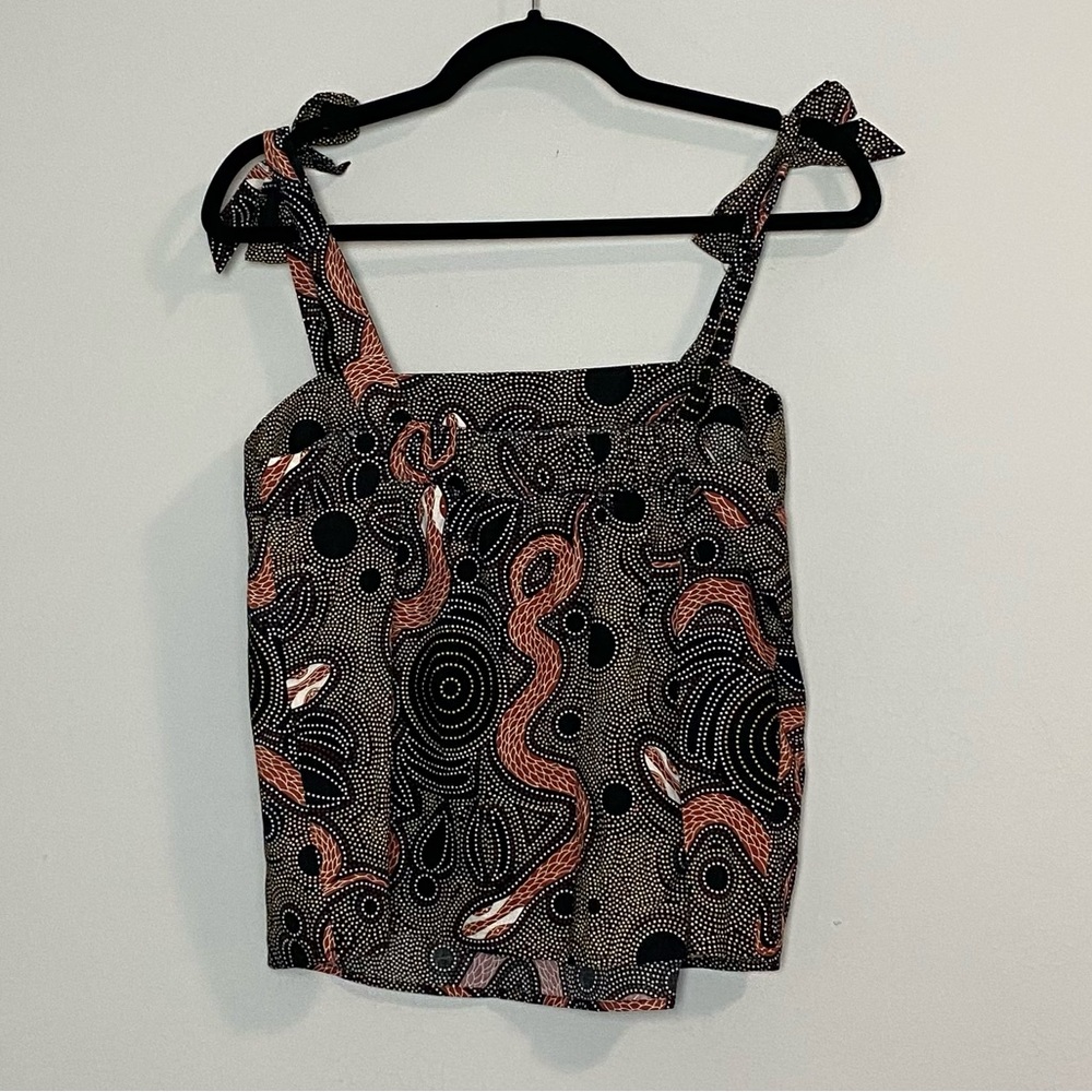 Anthro Corey Lynn Calter Ibiza Snake Print Blouse - Picture 9 of 11